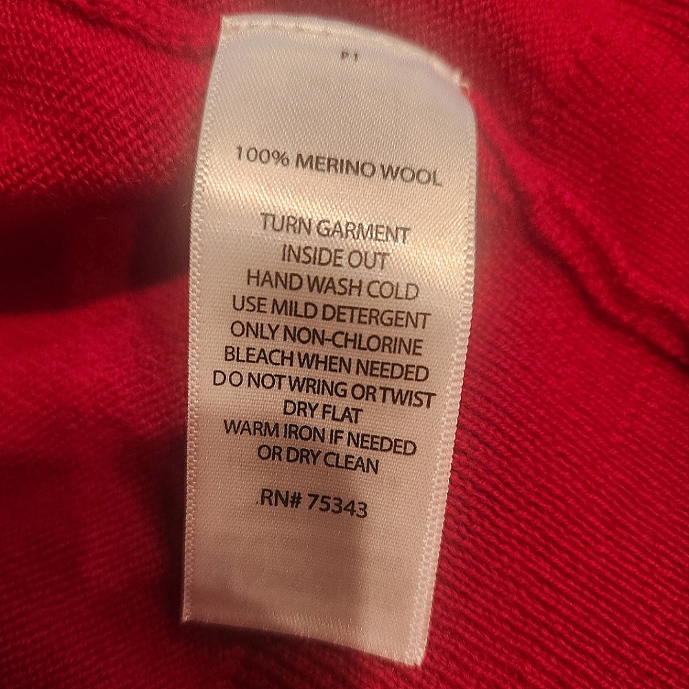 🆕️ Red Allen Solly 100% Merino Wool Sweater - Picture 8 of 12
